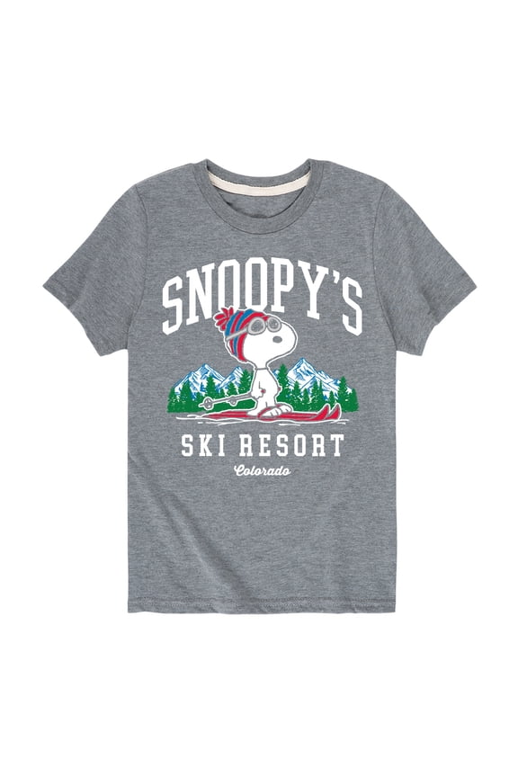 - Snoopy's Ski Resort - Toddler And Youth Short Sleeve Graphic T-Shirt