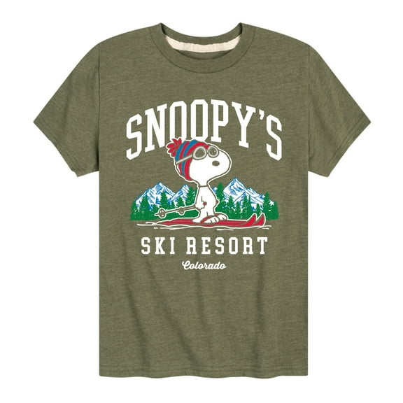 Peanuts - Snoopy's Ski Resort - Toddler And Youth Short Sleeve Graphic T-Shirt