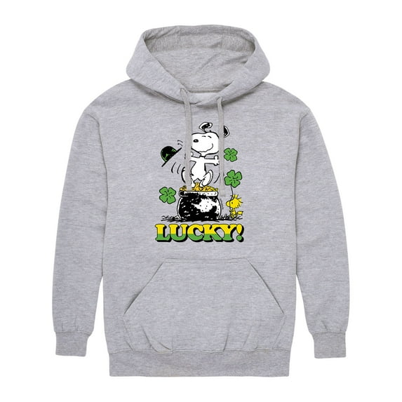 Peanuts - Snoopy's St. Patrick's Day - Men's Pullover Hooded Fleece Sweatshirt