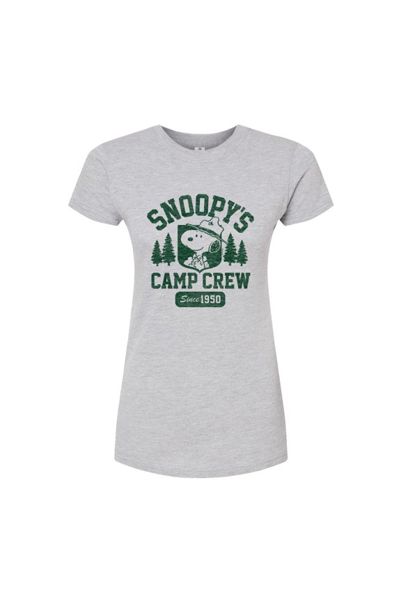 - Snoopys Camp Crew - Juniors Fitted Graphic T-Shirt