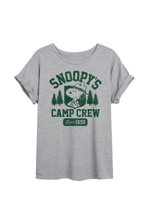 - Snoopys Camp Crew - Juniors Ideal Flowy Muscle T-Shirt