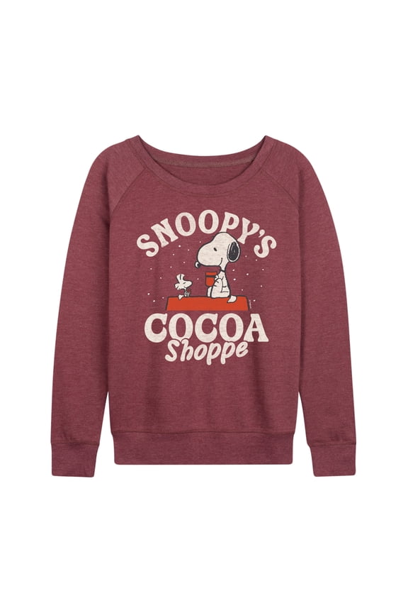- Snoopys Cocoa Shoppe - Women's French Terry Long Sleeve Pullover