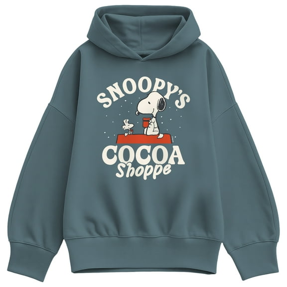 Peanuts - Snoopys Cocoa Shoppe - Women's Oversized Fleece Hoodie Sweatshirt