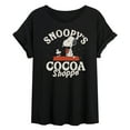 thumbnail image 1 of Peanuts - Snoopys Cocoa Shoppe - Womens Oversized Graphic T-Shirt, 1 of 5