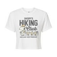 thumbnail image 1 of Peanuts - Snoopys Hiking Club - Juniors Cropped Cotton Blend T-Shirt, 1 of 5