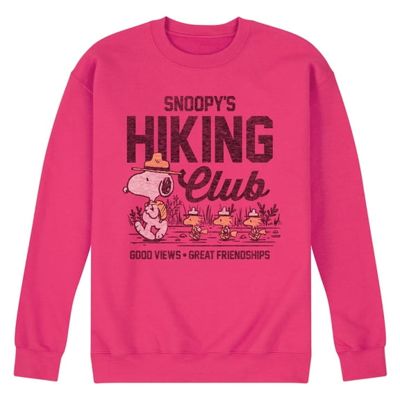 Peanuts - Snoopys Hiking Club - Men's Crew Neck Fleece Pullover