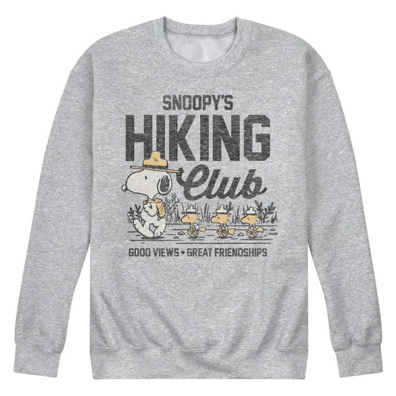Peanuts - Snoopys Hiking Club - Men's Crew Neck Fleece Pullover
