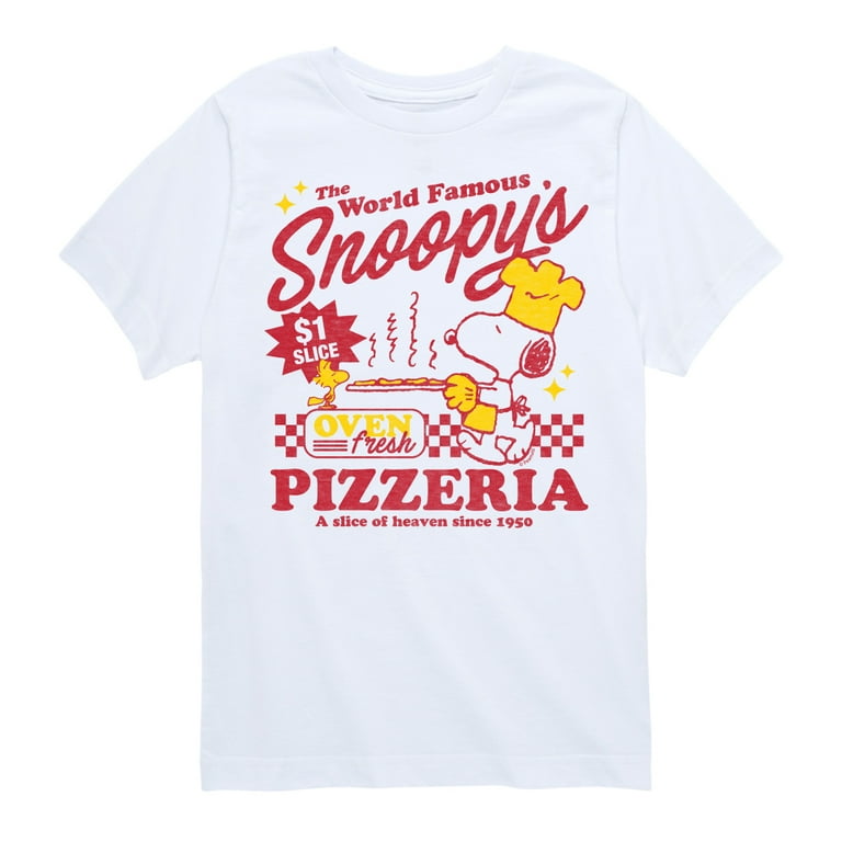 Peanuts - Snoopys Pizzeria - Toddler And Youth Short Sleeve Tee