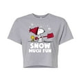 thumbnail image 1 of Peanuts - Snow Much Fun - Juniors Cropped Cotton Blend T-Shirt, 1 of 6