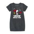 thumbnail image 1 of Peanuts - Snoopy and Woodstock Snow Much Fun - Toddler And Youth Girls Fleece Dress, 1 of 5