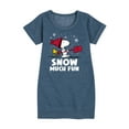 thumbnail image 1 of Peanuts - Snoopy and Woodstock Snow Much Fun - Toddler And Youth Girls Fleece Dress, 1 of 6