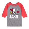 thumbnail image 1 of Peanuts - Snow Much Fun - Toddler And Youth Raglan Graphic T-Shirt, 1 of 7