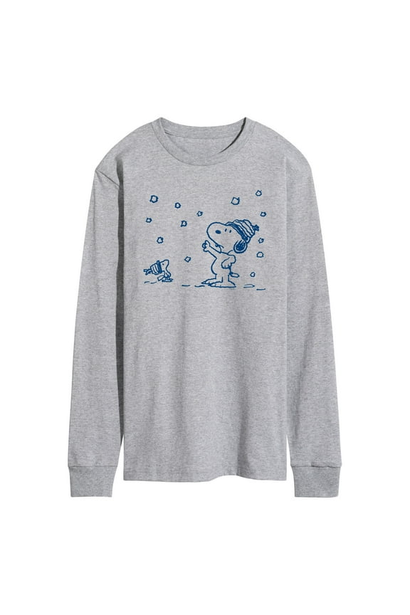 - Snow Snoopy And Woodstock - Men's Long Sleeve T-Shirt