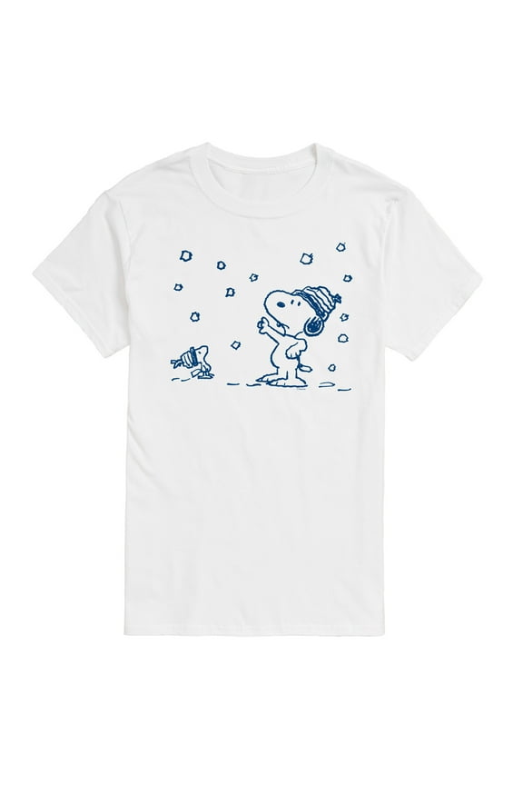 - Snow Snoopy And Woodstock - Men's Short Sleeve Graphic T-Shirt