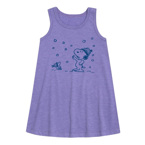 Peanuts - Snow Snoopy And Woodstock - Toddler & Youth Girls A-line Dress