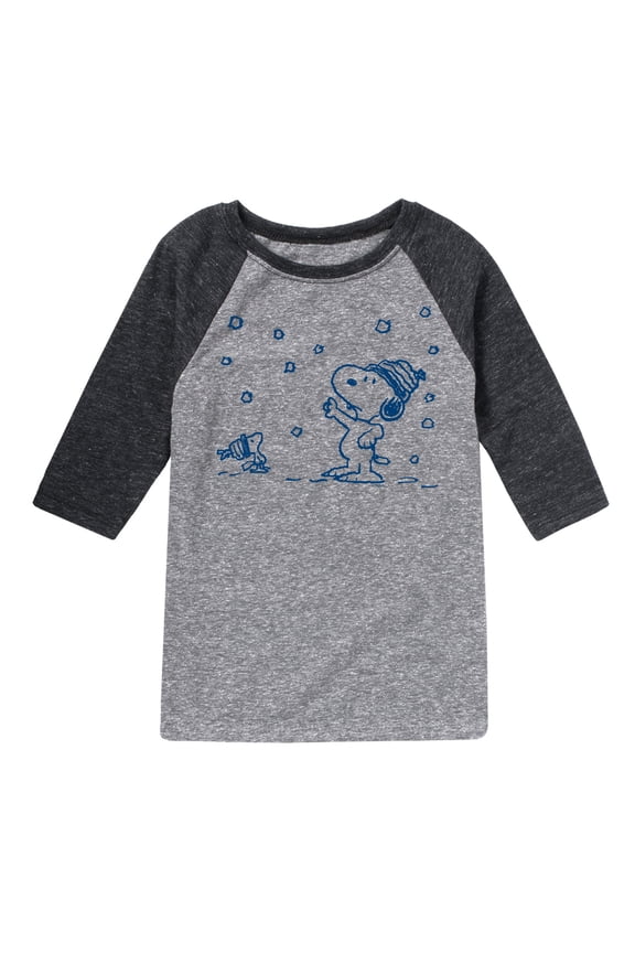 - Snow Snoopy And Woodstock - Toddler & Youth Raglan Graphic T-Shirt