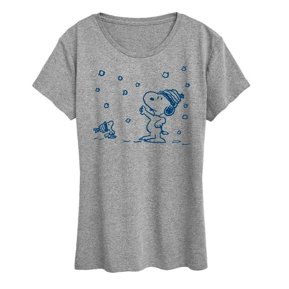 Peanuts - Snow Snoopy And Woodstock - Women's Short Sleeve Graphic T-Shirt