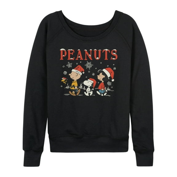 Peanuts - Snowflakes - Women's French Terry Long Sleeve Pullover