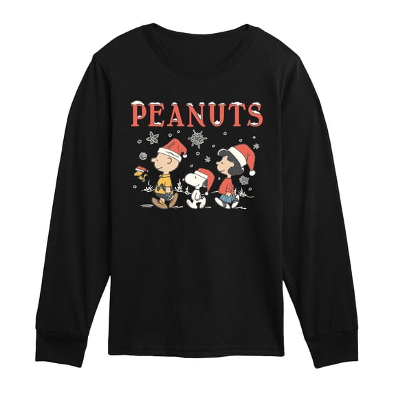 Peanuts - Snowflakes - Youth Boys Long Sleeve Graphic T-Shirt