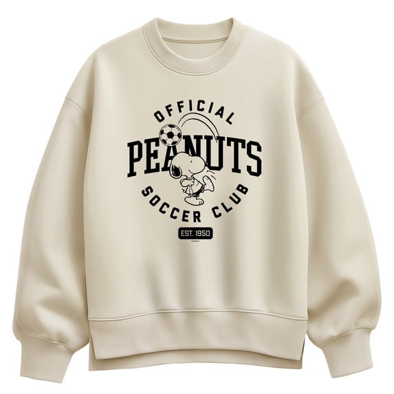 Peanuts - Soccer Club Women's Oversized Fleece Crew Sweatshirt
