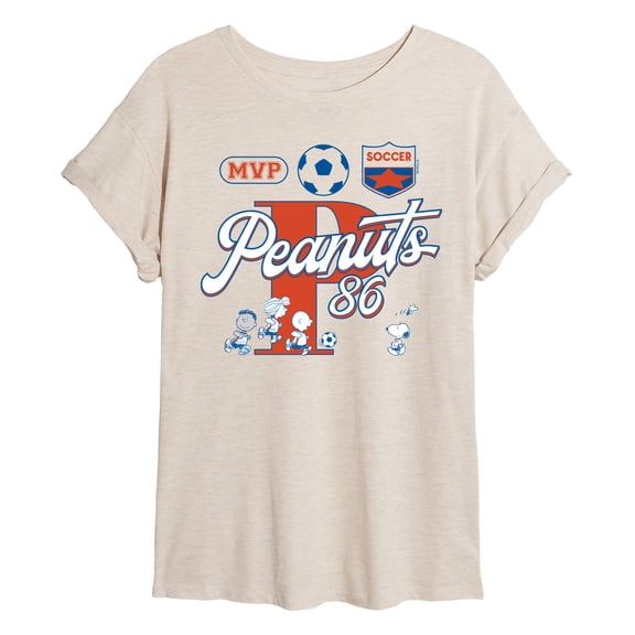 Peanuts - Soccer Jersey - Juniors Oversized Graphic T-Shirt