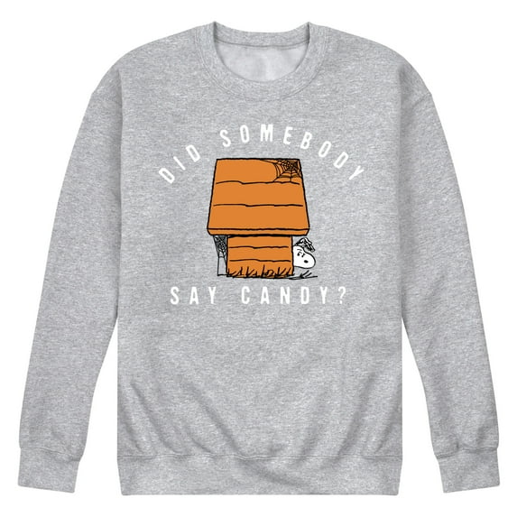Peanuts - Somebody Say Candy Art - Men's Crew Neck Fleece Pullover