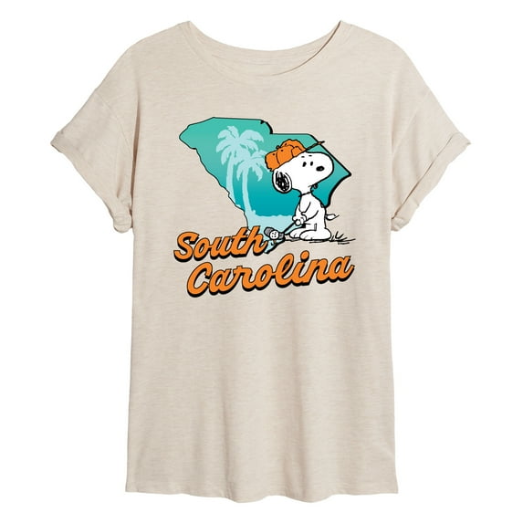 Peanuts - South Carolina Snoopy Golf - Women's Oversized Graphic T-Shirt