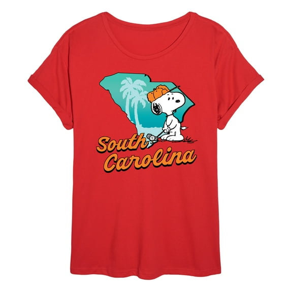 Peanuts - South Carolina Snoopy Golf - Women's Oversized Graphic T-Shirt