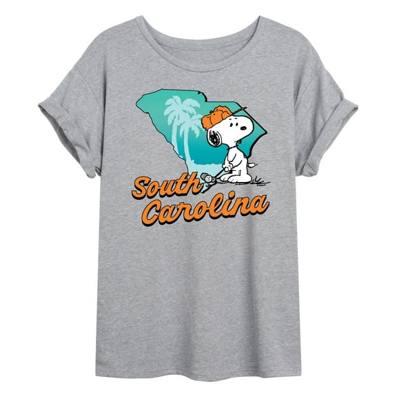 Peanuts - South Carolina Snoopy Golf - Women's Oversized Graphic T-Shirt