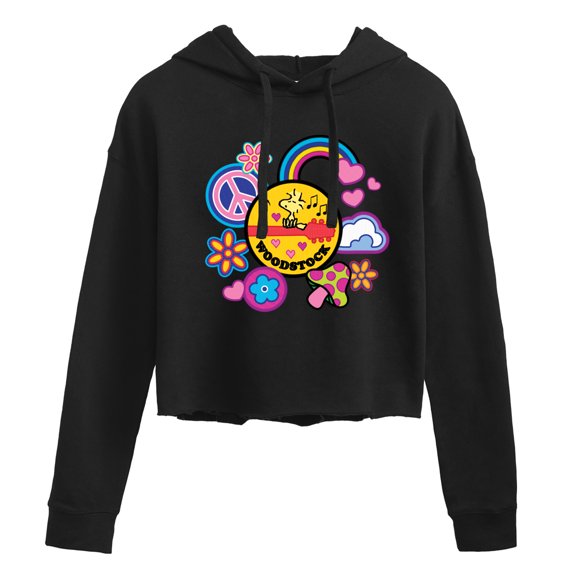 Peanuts - Space Snoopy Flair - Juniors Cropped Pullover Hoodie