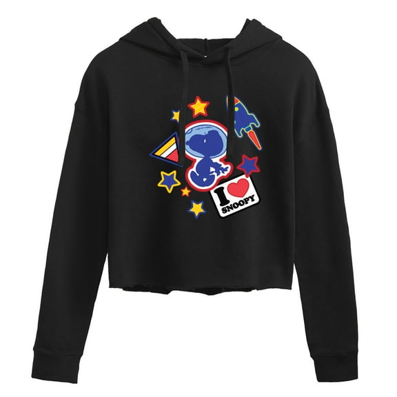 Peanuts - Space Snoopy Flair - Juniors Cropped Pullover Hoodie