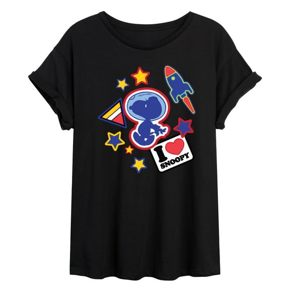 Peanuts - Space Snoopy Flair - Juniors Ideal Flowy Muscle T-Shirt