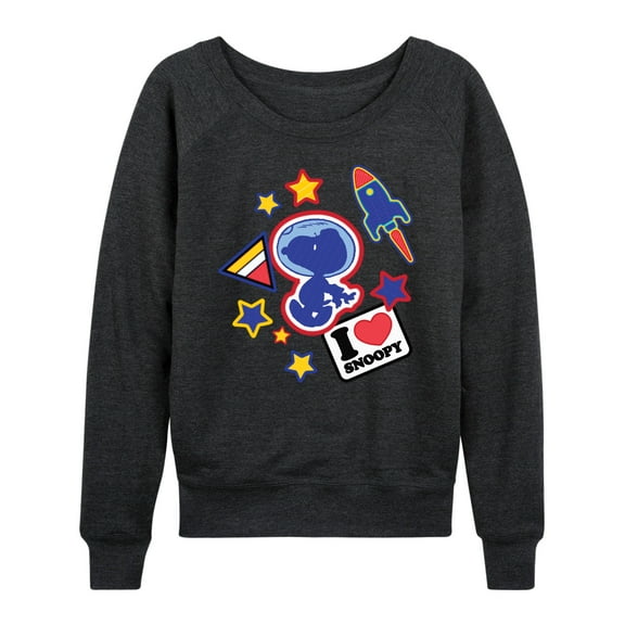 Peanuts - Space Snoopy Flair - Women's Lightweight French Terry Long Sleeve Shirt