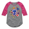 thumbnail image 1 of Peanuts - Space Snoopy Flair - Youth Girls Raglan Tee, 1 of 6
