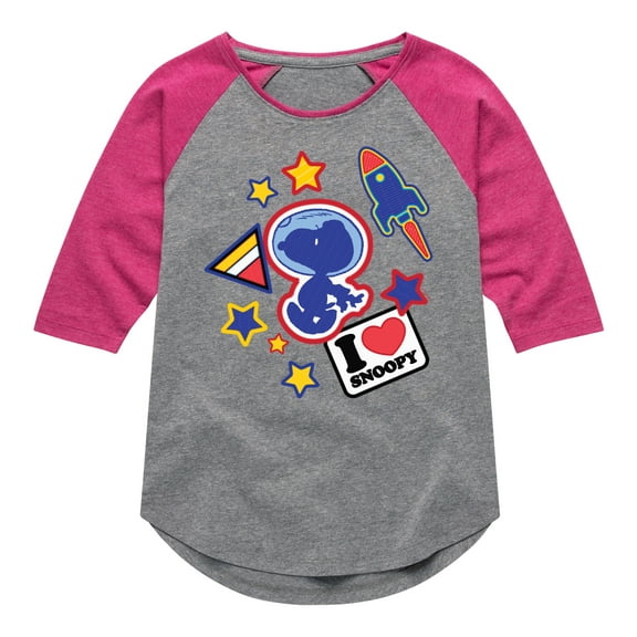 Peanuts - Space Snoopy Flair - Youth Girls Raglan Tee