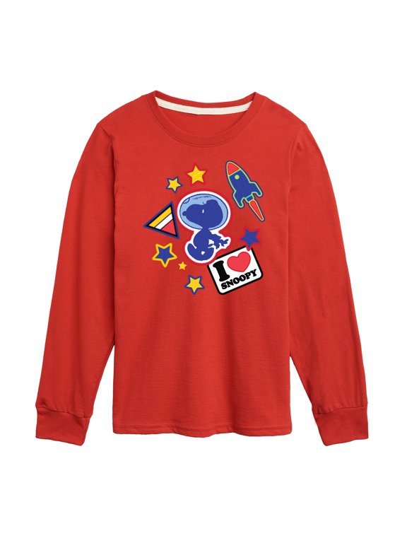 - Space Snoopy Flair Boys' Long Sleeve Graphic T-Shirt