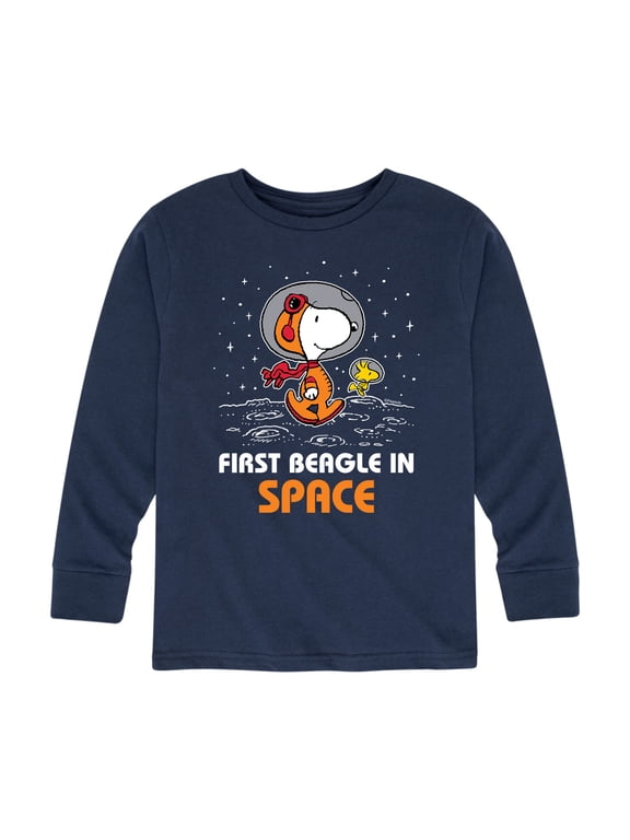 - Space Traveler Snoopy Boys' Long Sleeve Graphic T-Shirt