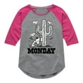 thumbnail image 1 of Peanuts - Spike Cactus Monday - Toddler & Youth Girls Raglan Graphic T-Shirt, 1 of 6