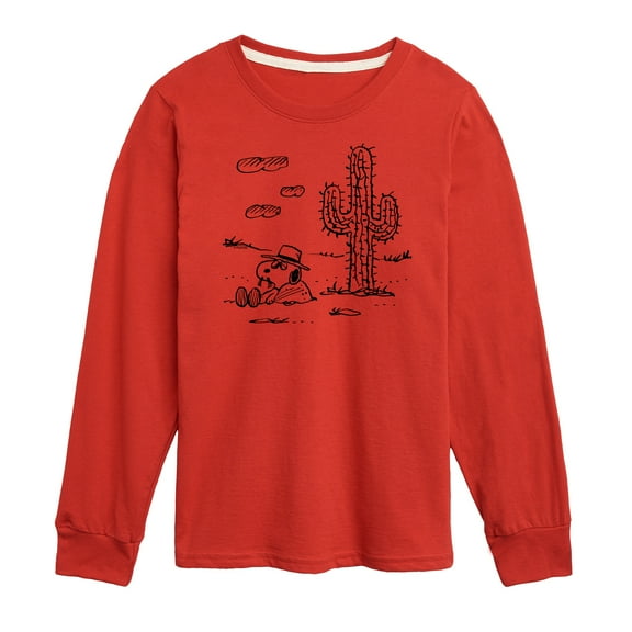 Peanuts - Spike With Cactus - Toddler And Youth Long Sleeve Graphic T-Shirt