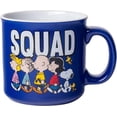 thumbnail image 1 of Silver Buffalo Peanuts Squad Featuring Sally, Linus, Charlie Brown, Lucy, Snoopy, and Woodstock Ceramic Camper Mug, 20 Ounces, 1 of 6