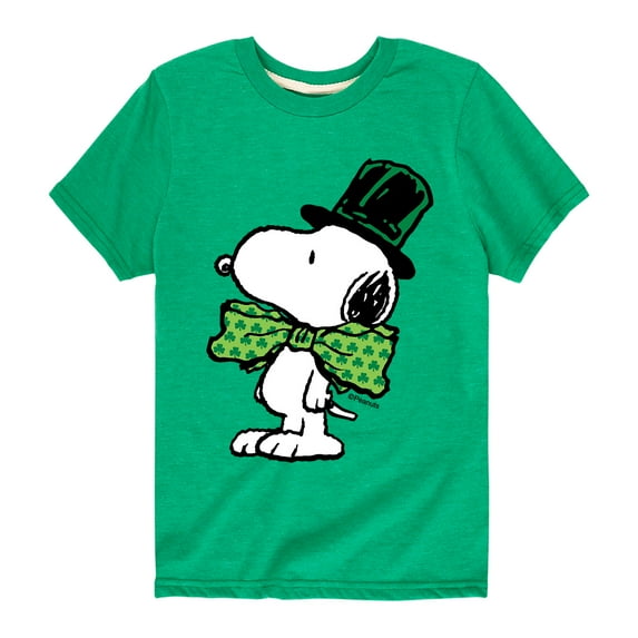 Peanuts - St Paddy's Bowtie - Snoopy - Toddler and Youth Short Sleeve Graphic T-Shirt