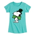 thumbnail image 1 of Peanuts - St Paddy's Bowtie - Toddler and Youth Girls Short Sleeve Graphic T-Shirt, 1 of 6
