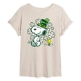 thumbnail image 1 of Peanuts - St. Paddy's Snoopy & Woodstock - Juniors Oversized Graphic T-Shirt, 1 of 5