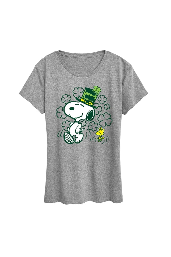 - St. Paddy's Snoopy & Woodstock - Women's Short Sleeve Graphic T-Shirt