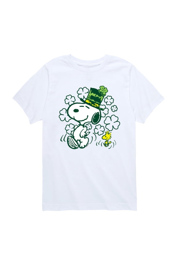 - St. Paddy's Snoopy and Woodstock - Youth Boys Short Sleeve Graphic T-Shirt
