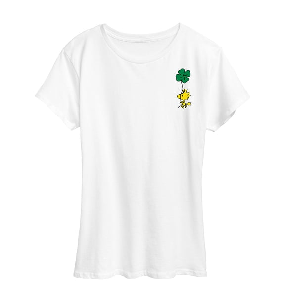 Peanuts - St. Patrick's Day- Woodstock Clover - Women's Short Sleeve Graphic T-Shirt