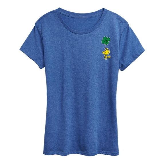 Peanuts - St. Patrick's Day- Woodstock Clover   - Women's Short Sleeve Graphic T-Shirt