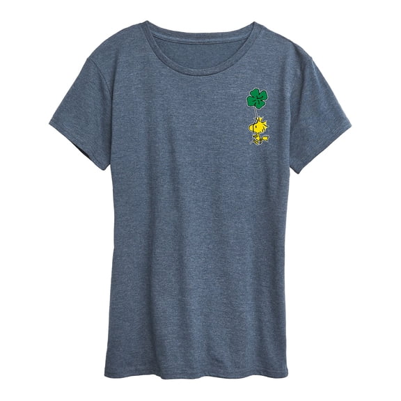 Peanuts - St. Patrick's Day- Woodstock Clover   - Women's Short Sleeve Graphic T-Shirt