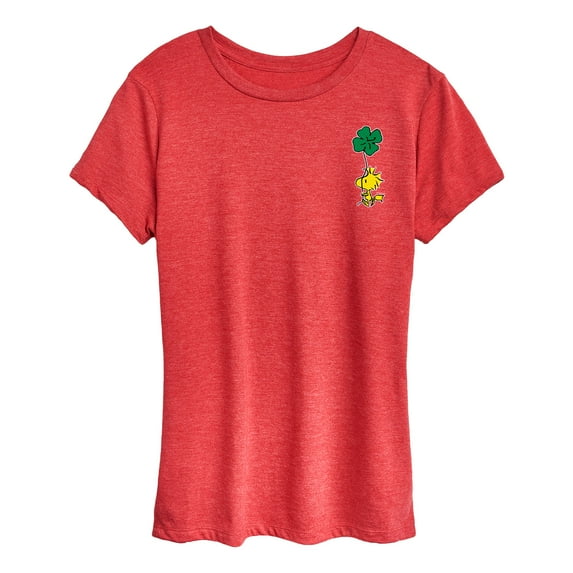 Peanuts - St. Patrick's Day- Woodstock Clover - Women's Short Sleeve Graphic T-Shirt
