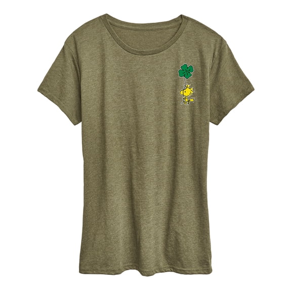 Peanuts - St. Patrick's Day- Woodstock Clover - Women's Short Sleeve Graphic T-Shirt